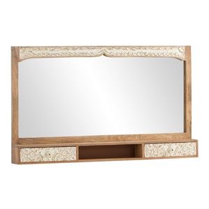 Koupelnové nástěnné dřevěné zrcadlo Dehli Mango - 130*15*75 cm A2080 obraz