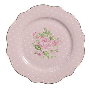 Růžový dezertní talíř s růžičkami Sweet Roses I - Ø 20*2 cm SWRDP-1 obraz
