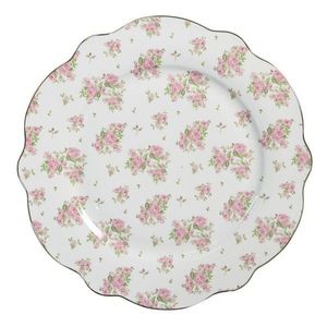 Bílo-růžový jídelní talíř s růžičkami Sweet Roses - Ø 27*2 cm SWRFP obraz