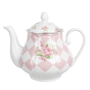 Bílo-růžová konvička na čaj s růžičkami Sweet Roses - 20*14*17 cm / 1000 ml SWRTE obraz