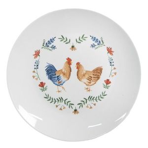 Talířek s kohoutkem a slepičkou Chicken and Rooster - Ø 20*2 cm CARYDP obraz