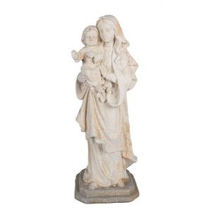 Béžová antik socha panenky Marie s Ježíškem - 22*17*55 cm 5MG0042 obraz