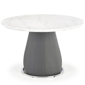 Stůl Remigio 120 Mdf/Ocel/Eco Kůže – Bílý/Popelavý obraz