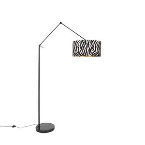 Moderní stojací lampa černé stínidlo zebra design 50 cm - Editor obraz