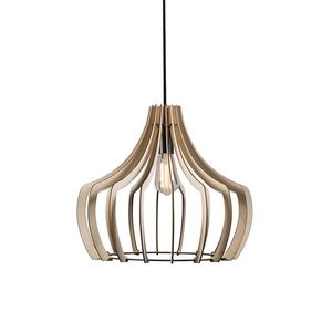 Designová závěsná lampa dřevo - Twan obraz