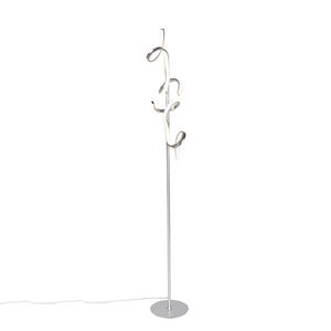Designová stojací lampa stříbrná včetně LED a stmívače - Krisscross obraz