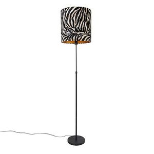 Stojací lampa černý odstín zebra design 40 cm nastavitelný - Parte obraz