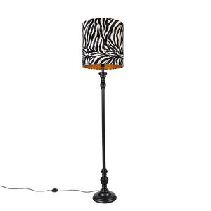 Stojací lampa černá s odstínem zebra design 40 cm - Classico obraz