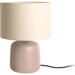 Hnědá stolní lampa s textilním stínidlem (výška 33 cm) Alma – Leitmotiv obraz