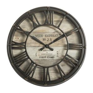 DekorStyle Nástěnné hodiny Lona vintage hnědé obraz