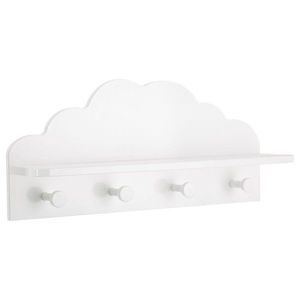 DekorStyle Nástěnný věšák s poličkou Cloud bílý obraz