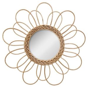 DekorStyle Proutěné zrcadlo Květ 38 cm hnědý obraz