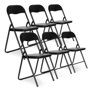 MODERNHOME Sada 6 skládacích cateringových židlí CAPS černá obraz