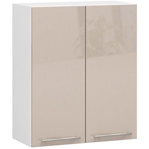 Ak furniture Závěsná kuchyňská skříňka Olivie W 60 cm bílá/cappuccino lesk obraz