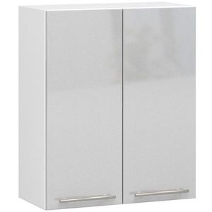 Ak furniture Závěsná kuchyňská skříňka Olivie W 60 cm bílá/metalický lesk obraz