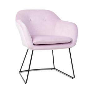 Besoa Zoe, čalouněná židle, pěnová výplň, polyesterový potah, ocel, růžová obraz