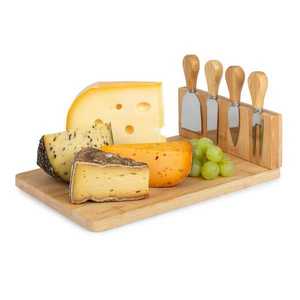 Klarstein Deska sýr, s noži, magnetický blok nože, servírovací deska, bambus obraz