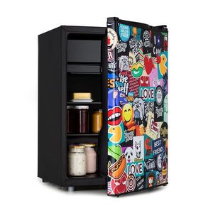 Klarstein Cool Vibe 70+, lednice, 72 l, 2 police, Stickerbomb style obraz