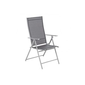 Skládací zahradní židle ocel / textilen Stříbrná / šedá, Skládací zahradní židle ocel / textilen Stříbrná / šedá obraz