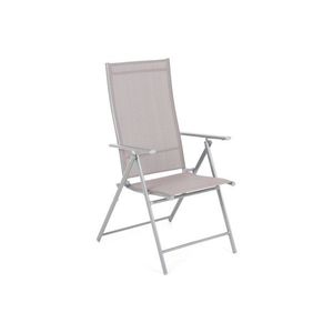 Skládací zahradní židle ocel / textilen Stříbrná / taupe, Skládací zahradní židle ocel / textilen Stříbrná / taupe obraz