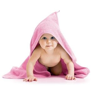 Bellatex Osuška pro miminka s kapuckou růžová, 80 x 80 cm obraz