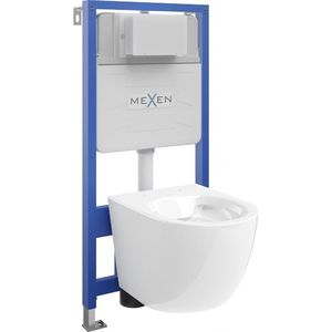 MEXEN/S WC předstěnová instalační sada Fenix Slim s mísou WC Lena, bílá 6103322XX00 obraz