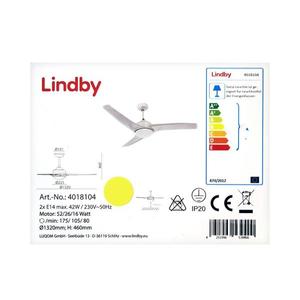 Lindby Lindby - Stropní látor EMANUEL 2xE14/42W/230V + dálkové ovládání obraz