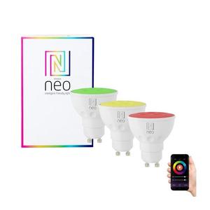 Neo NEO 07777C - SADA 3x LED RGB+CCT Stmívatelná žárovka GU10/4, 8W/230V Tuya obraz