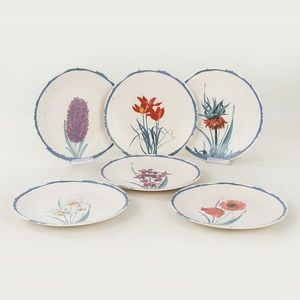 Hermia Keramická sada 6 talířů FLOWS 25 cm bílá obraz