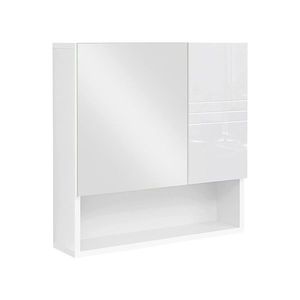 Koupelnová skříňka se zrcadlem Vasagle Tima bílá obraz