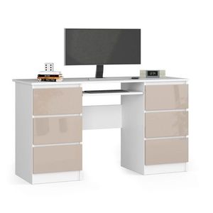 Ak furniture Psací stůl A-11 135 cm bílý/cappuccino obraz