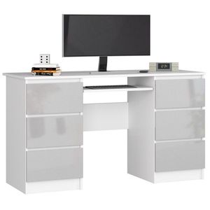 Ak furniture Psací stůl A-11 135 cm bílý/šedý obraz