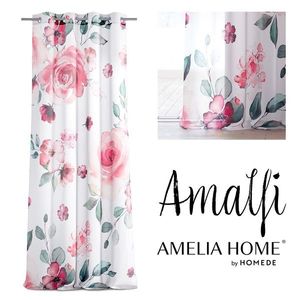 Závěs AmeliaHome Amalfi 140x270 cm bílo-růžový, velikost 140x270 obraz