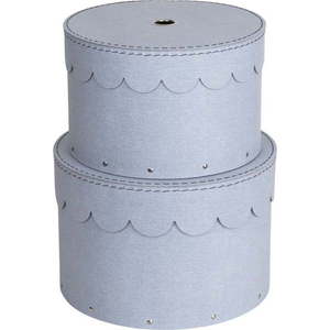 Světle šedé kartonové úložné boxy s víkem v sadě 2 ks ø 26x17, 5 cm Wilma – Bigso Box of Sweden obraz
