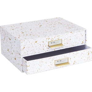 Zásuvkový box se 2 šuplíky ve zlato-bílé barvě Bigso Box of Sweden Birger obraz