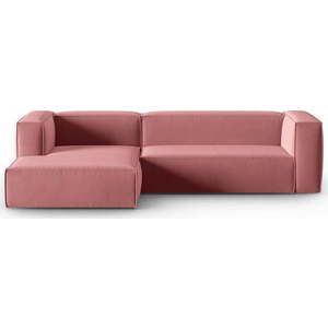 Růžová sametová rohová pohovka Mackay – Cosmopolitan Design obraz