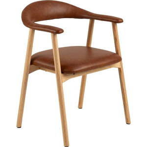 Jídelní židle z imitace kůže v koňakově hnědé a přírodní barvě v sadě 2 ks Addi – Actona obraz