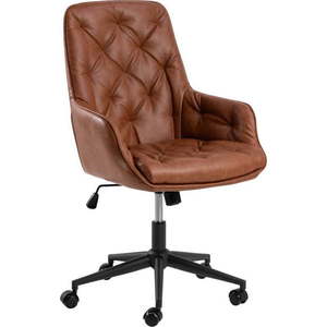 Koňakově hnědá kancelářská židle z imitace kůže Erik – Actona obraz