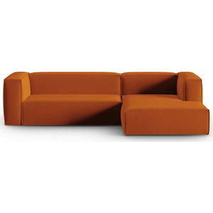 Oranžová sametová rohová pohovka Mackay – Cosmopolitan Design obraz