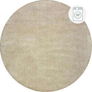 Béžový pratelný kulatý koberec z recyklovaných vláken 180x180 cm Fluffy – Flair Rugs obraz