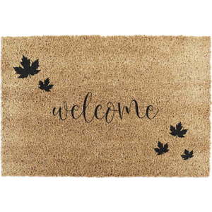 Černá rohožka z přírodního kokosového vlákna Artsy Doormats Welcome Autumn, 40 x 60 cm obraz