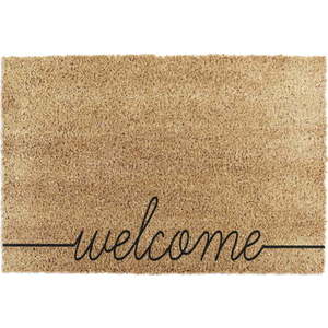 Černá rohožka z přírodního kokosového vlákna Artsy Doormats Welcome Scribbled, 40 x 60 cm obraz