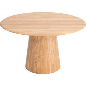 Kulatý jídelní stůl z dubového dřeva v přírodní barvě ø 126 cm Mushroom – Gazzda obraz