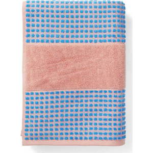 Modro-růžová froté osuška z Bio bavlny 70x140 cm Check – JUNA obraz