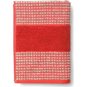 Červená froté osuška z Bio bavlny 70x140 cm Check – JUNA obraz