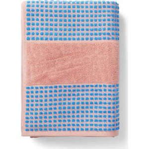 Modro-růžový froté ručník z Bio bavlny 50x100 cm Check – JUNA obraz