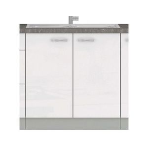Kuchyňská dřezová skříňka Bianka 80ZL, 80 cm, bílý lesk obraz