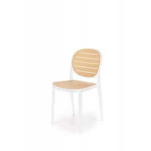 Stohovatelná židle K529 Bílá / přírodní, Stohovatelná židle K529 Bílá / přírodní obraz