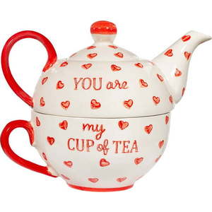 Červeno-bílá keramická čajová souprava You are My Cup of Tea – Sass & Belle obraz