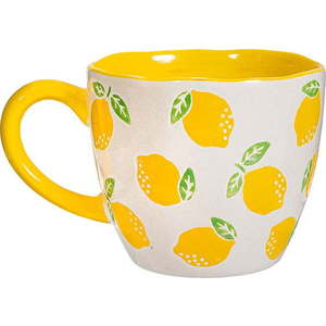 Žluto-bílý keramický hrnek 250 ml Lemon – Sass & Belle obraz